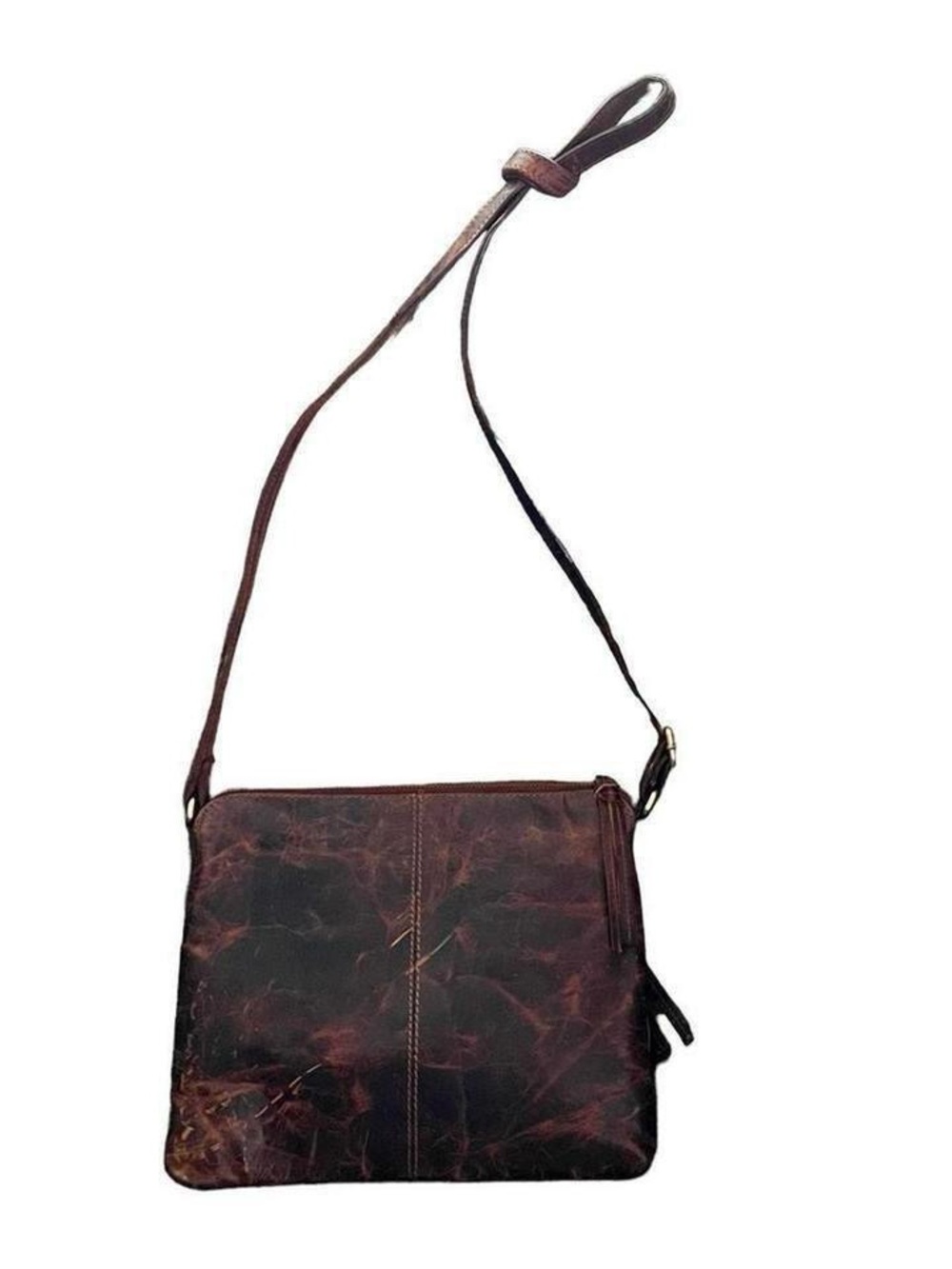 VTG. LEVOGUE COGNAC Quality oil Rubbed Distressed Leather Bag - Picture 2 of 4